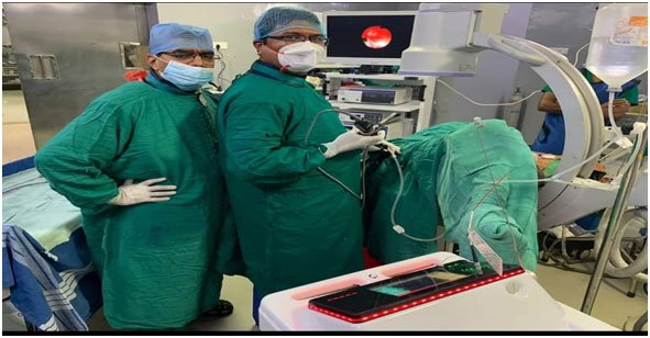 RIRS with Laser Lithotripsy